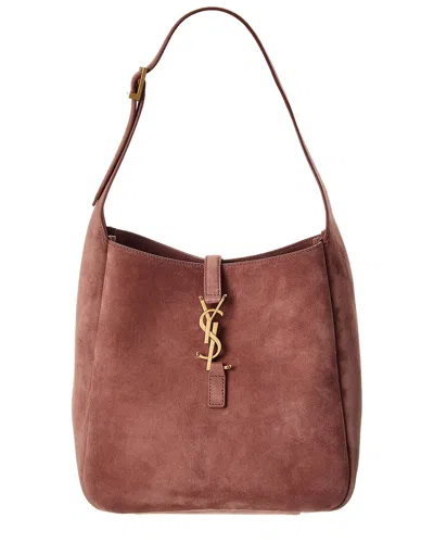 Saint Laurent Le 5 A 7 Small Suede Hobo Bag In Pink