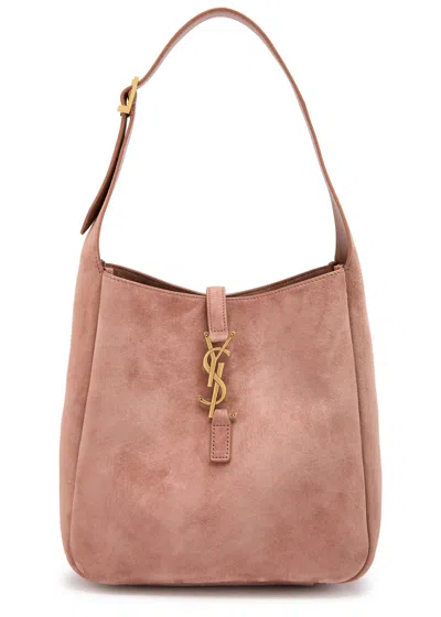 Saint Laurent Le 5 À 7 Small Suede Hobo Bag In Rose