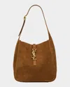 Saint Laurent Le 5 A 7 Small Suede Hobo Shoulder Bag In Brown