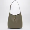 Saint Laurent Le 5 A 7 Ysl Small Hobo In Smooth Supple Leather In Green