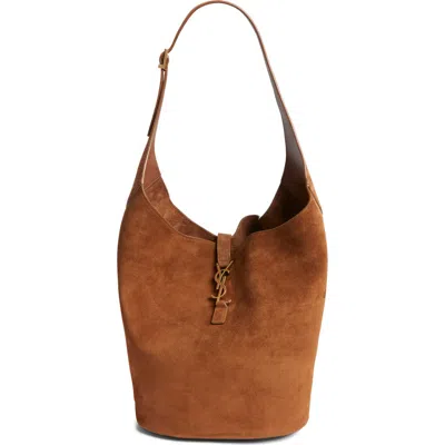 Saint Laurent Le 5 À 7 Suede Hobo Bag In Brown