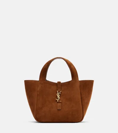 Saint Laurent Le 5 À 7 Suede Shoulder Bag In Purple