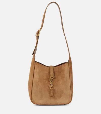 Saint Laurent Le 5 À 7 Supple Baby Suede Shoulder Bag In Beige