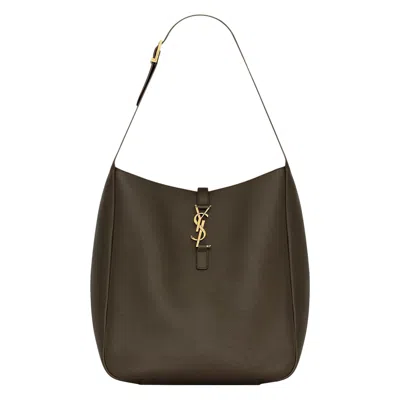Pre-owned Saint Laurent Le 5 À 7 Supple Large Bag 'light Musk' In Brown