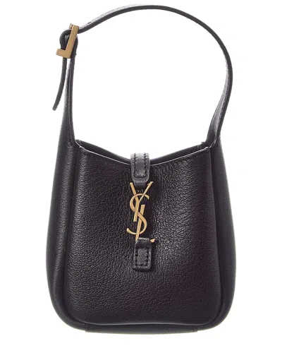 Saint Laurent Le 5 A 7 Supple Micro Leather Hobo Bag In Black