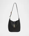 Saint Laurent Le 5 A 7 Ysl Hobo Bag In Deer Leather In Noir