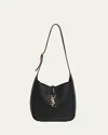 Saint Laurent Le 5 A 7 Ysl Hobo Bag In Deer Leather In Noir