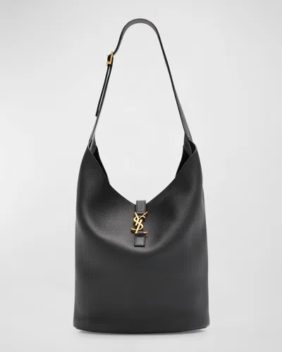 Saint Laurent Le 5 A 7 Ysl Hobo Bag In Lamb Leather In Nero