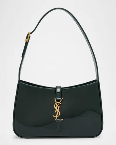Saint Laurent Le 5 A 7 Ysl Shoulder Bag In Patent Leather In Fir Leaf