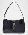 Saint Laurent Le 5 A 7 Ysl Shoulder Bag In Patent Leather In Midnight Blue