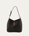 Saint Laurent Le 5 A 7 Ysl Small Hobo In Smooth Supple Leather In Black