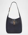 Saint Laurent Le 5 A 7 Ysl Small Hobo In Smooth Supple Leather In Notte