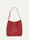 Saint Laurent Le 5 A 7 Ysl Small Hobo In Smooth Supple Leather In Red Danger