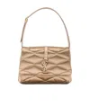 Saint Laurent Le 57 Logo Plaque Shoulder Bag In Nude