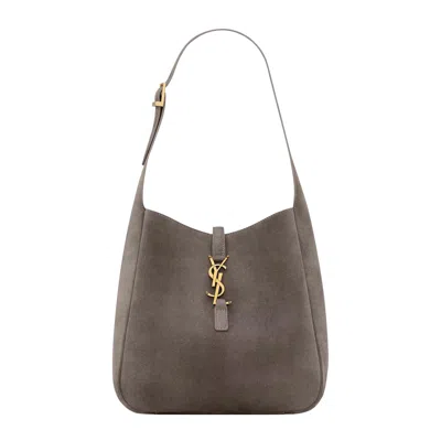 Pre-owned Saint Laurent Le 5a7 Small Suede 'urban Chic' | Grey | Women's Size Onesize In Gray