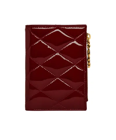 Saint Laurent Le Cassandre Bijou Patent Leather Bi-fold Wallet In White