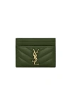 Saint Laurent Le Cassandre Card Holder In Green