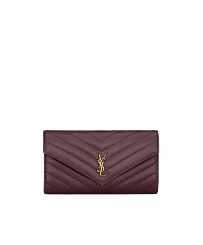 Saint Laurent Le Cassandre Grain Leather Large Flap Wallet