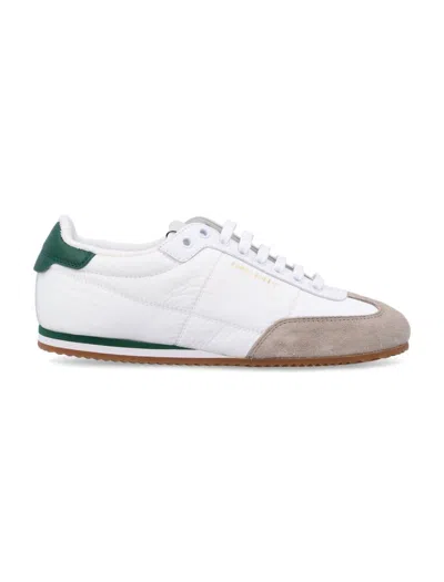 Saint Laurent Logo Printed Lace-up Trainers In White