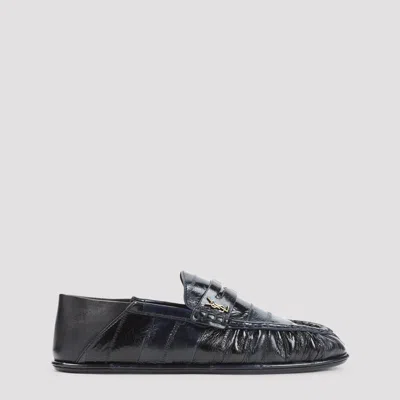 Saint Laurent Navy Blue Solid Le Loafer