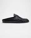 Saint Laurent Le Loafer 05 Leather Moccasin Loafer Mules In Noir 1000