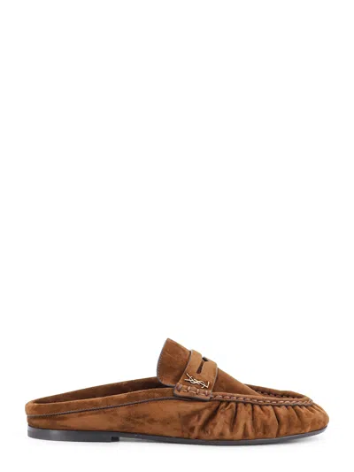 Saint Laurent Le Loafer 05 Moc Suede Loafer In Brown