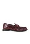 Saint Laurent Crocodile-effect Loafers In Brown