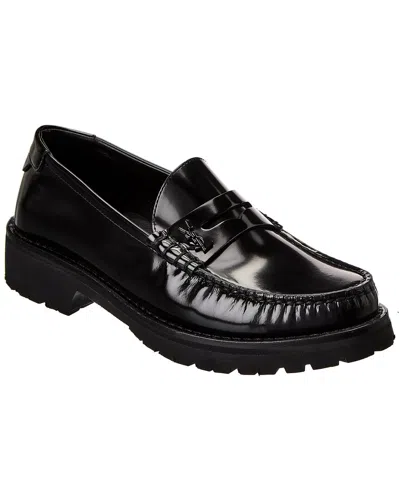 Saint Laurent Black Leather Le Loafers Loafers