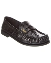 Saint Laurent Soft Loafers With Cassandre Decoration And Hand-stitched Moc Toe Shoes In Black
