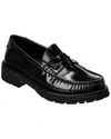 Saint Laurent Le Loafer High-shine Finish Flat Shoes In Black
