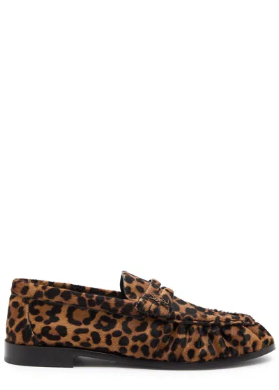 SAINT LAURENT SAINT LAURENT LE LOAFER 15 LEOPARD-PRINT CALF HAIR LOAFERS