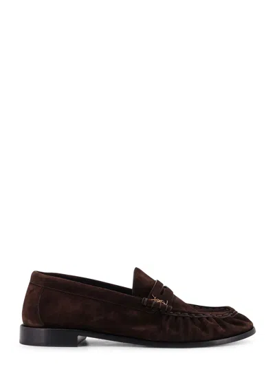 Saint Laurent Le Loafer 15 Moc Suede Loafers In Brown