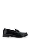 SAINT LAURENT BLACK LOAFERS IN LEATHER WOMAN