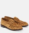 Saint Laurent Le Loafer Moccasins In Tan Suede In Multi