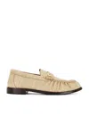 Saint Laurent Natural Leather Slip On Loafers In Brave Ivory