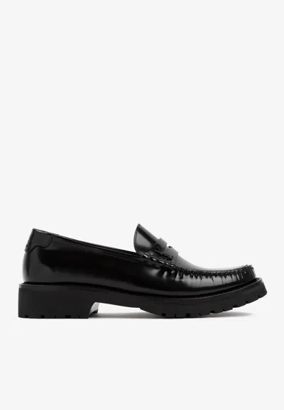SAINT LAURENT LE LOAFER CHUNKY LEATHER LOAFERS
