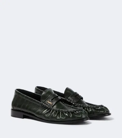 Saint Laurent Le Loafer Eel Leather Loafers In Green
