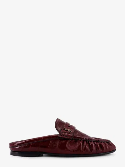 Saint Laurent Le Loafer Eel Leather Mule In Red
