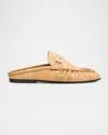 Saint Laurent Le Loafer Eel Leather Penny Loafer Mules In Neutral