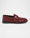 Saint Laurent Le Loafer Eel Leather Penny Loafers In Burgundy