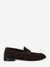 Saint Laurent Cassandre-detail Suede Loafers In Brown