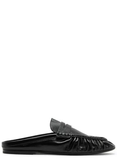 Saint Laurent Le Loafer 05 Leather Moccasin Loafer Mules In Black