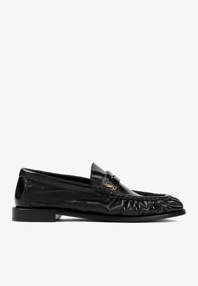 SAINT LAURENT LE LOAFER LEATHER LOAFERS