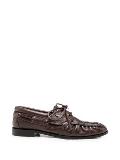 Saint Laurent Le Loafer Leather Loafers In Brown