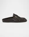 Saint Laurent Le Loafer Leather Penny Loafer Mules In Brown