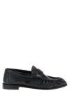Saint Laurent Cassandre Leather Loafers In Black