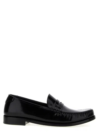 Saint Laurent Black Leather Loafers