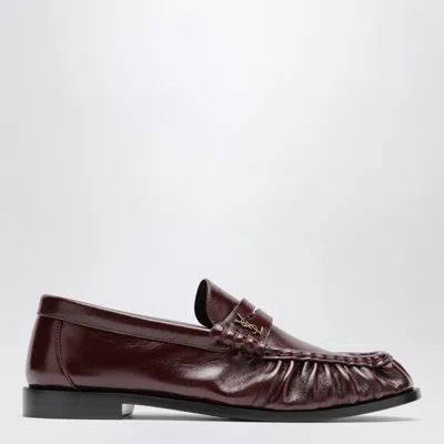 Saint Laurent Le Loafer Mini Calfskin Loafers In Burgundy