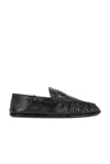 Saint Laurent Le Loafer Moccasins In Shiny Crumpled Leather Scarpe Basse Black In Nero