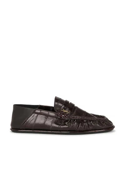 Saint Laurent Le Loafer Moccasin In Burnt Brown